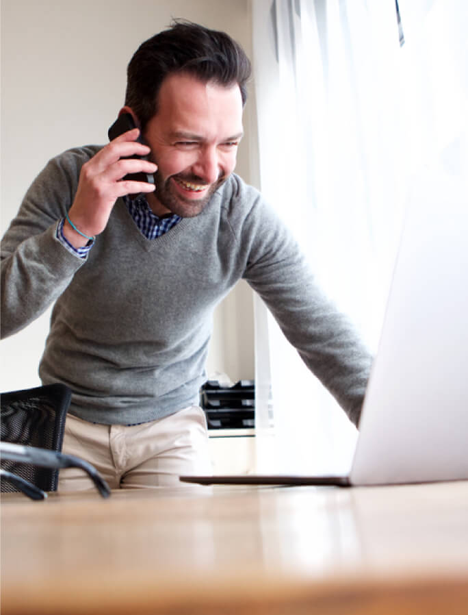 man on phone