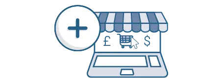 Icon for opening a team store with Kit Builders new Solution, Squad stores. 3D Customization for team stores.