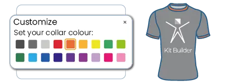 Icon for designing a product with Kit Builders new Solution, Squad stores. 3D Customization for team stores.