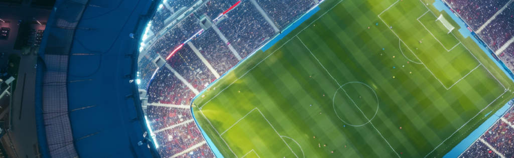 Top down view of a pitch