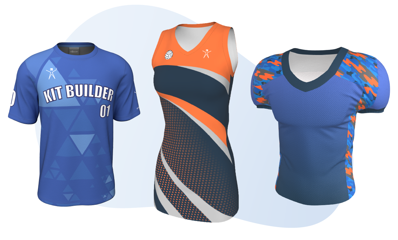 Custom sportswear and teamwear created with Kit Builder's 3D sportswear customizer